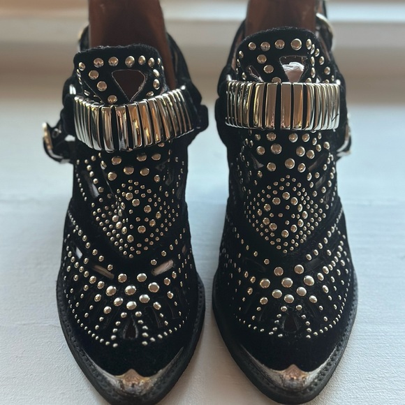 Jeffrey Campbell Calhoun Velvet Ankle Boots - Picture 2 of 9